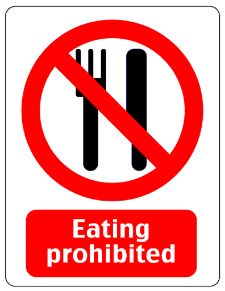 Eating prohibited verkleind
